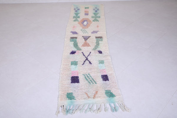 Colourful handmade runner rug – 2.1 x 8.7 FT, unique geometric design