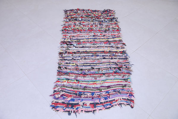 Colorful Moroccan runner rug – 2.7 x 6.1 FT | Handwoven boucherouite style