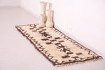 All wool berber entryway moroccan rug 2.3 FT X 6.3 FT