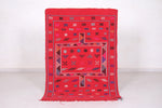 Red kilim rug 3.4 FT X 4.8 FT