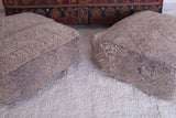 Two moroccan handmade berber ottoman rug poufs