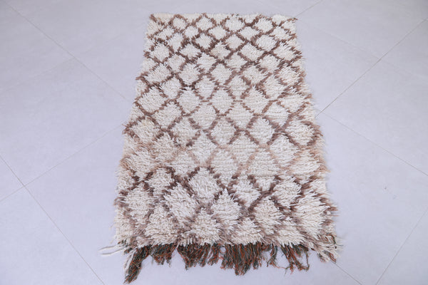 Moroccan runner rug – Handwoven neutral tones 2.7 x 5 FT