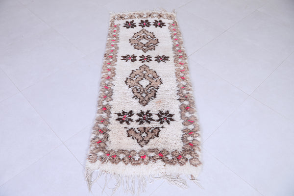 Traditional Moroccan runner rug – Floral design 2.1 x 5.9 FT | Handcrafted beauty