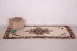 Small carpet berber moroccan runner 2.7 FT X 6.3 FT