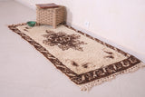 Small carpet berber moroccan runner 2.7 FT X 6.3 FT