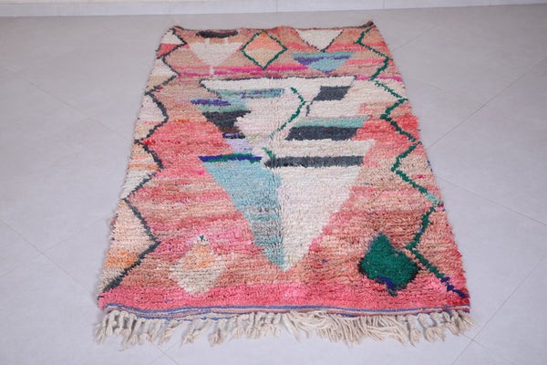 Colorful handmade moroccan contemporary rug 3.7 FT X 6.5 FT