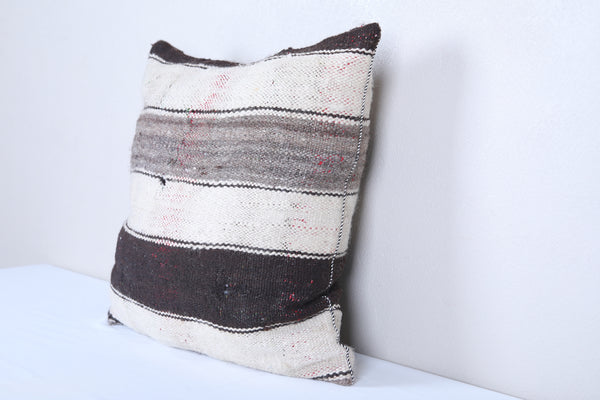 Vintage moroccan handwoven kilim pillow 16.9 INCHES X 17.7 INCHES