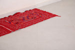 Red runner berber Moroccan handmade rug - 1.8 FT X 6.5 FT