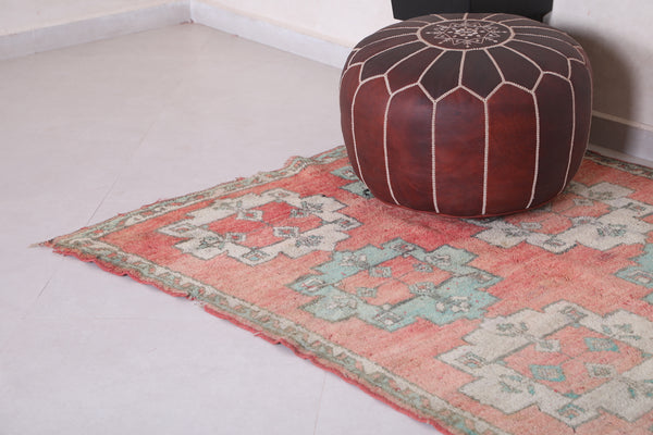 Colorful berber vintage Moroccan rug | 3.8 FT X 8.5 FT