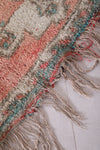 Colorful berber vintage Moroccan rug 3.8 FT X 8.5 FT