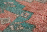 Colorful berber vintage Moroccan rug 3.8 FT X 8.5 FT
