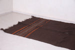 Brown flatwoven moroccan berber rug - 5.3 FT X 9.8 FT