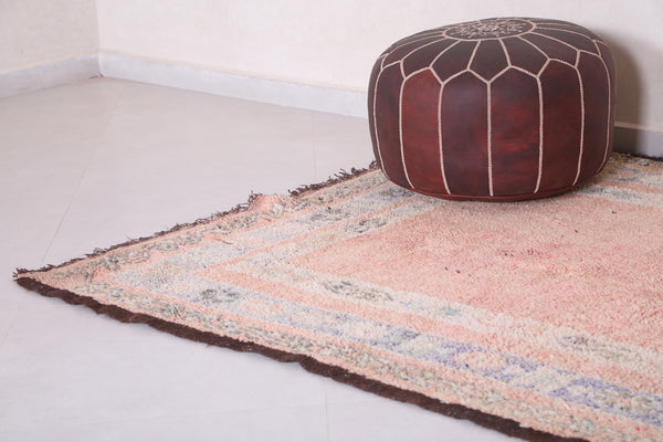 Old vintage Moroccan berber rug | 4.6 FT X 9 FT