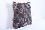 Vintage moroccan handwoven kilim pillow 14.9 INCHES X 15.7 INCHES