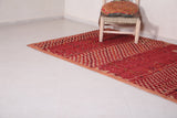 Old Moroccan Straw wool leather rug 5.9 FT X 9.7 FT