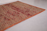 Old Moroccan Straw wool leather rug 5.9 FT X 9.7 FT