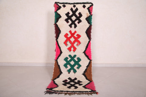 Hallway colorful berber Moroccan rug 2 FT X 5.5 FT