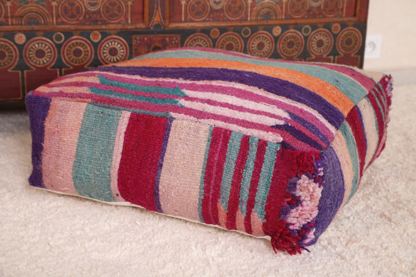 Berber handmade moroccan colorful rug pouf