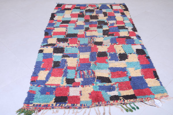 Vintage Moroccan rug - 4.5 x 8.2 feet | Colorful patchwork design