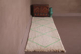 Moroccan Hallway rug with Green pattern 2.8 FT X 9.2 FT
