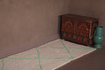 Moroccan Hallway rug with Green pattern 2.8 FT X 9.2 FT