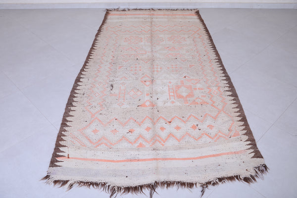Vintage Moroccan rug - 4.6 FT X 8.9 FT, pastel geometric patterns