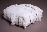 Moroccan berber old rug two poufs handmade