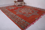 Vintage handmade moroccan rug  7.4 FT X 9.5 FT