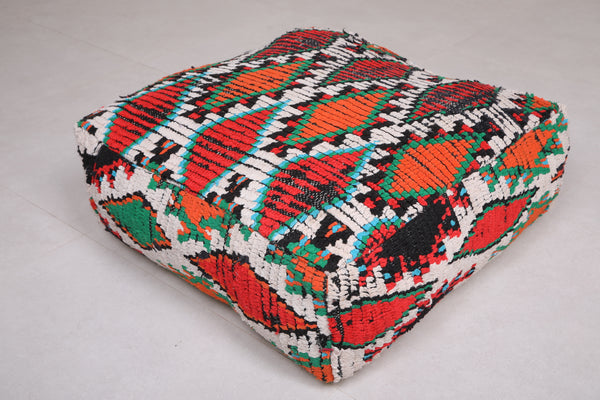 Moroccan berber handmade rug kilim pouf – Authentic artisan pouf for home decor