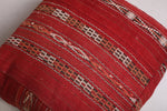 Two Moroccan berber handmade woven red Poufs