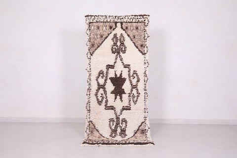 Azilal all wool berber moroccan rug 2.7ft x 6.5ft