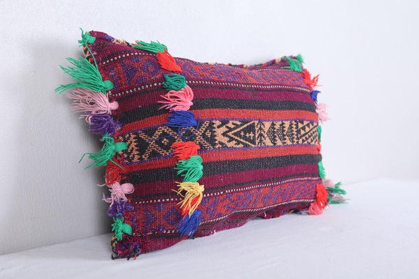 Vintage handmade moroccan kilim pillow 14.5 INCHES X 22 INCHES