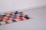 Moroccan colorful handmade boucherouite rug 3 FT X 6.5 FT