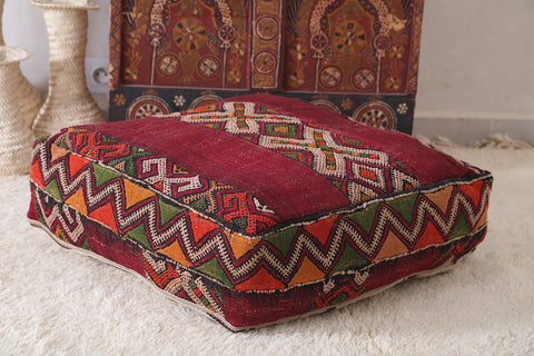 Moroccan handmade berber azilal rug pouf