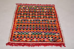 Colorful knotted Moroccan azilal rug 3.4 FT X 4.7 FT