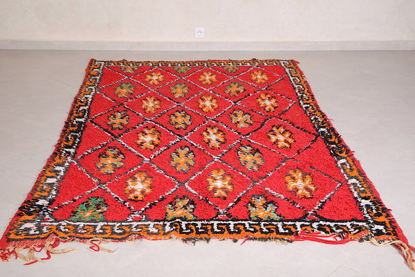 Handmade Moroccan Rug - 5.2 FT X 8.6 FT | Vibrant Red Berber Carpet