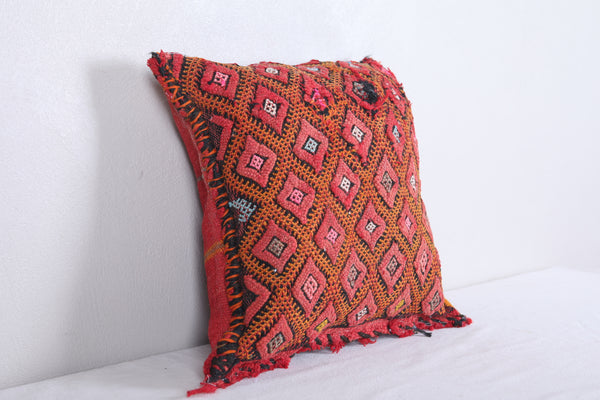 Vintage handmade Moroccan kilim pillow 16.5 INCHES X 16.1 INCHES