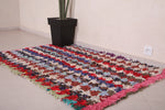 Colorful berber handmade moroccan rug - 3.7 FT X 5.3 FT