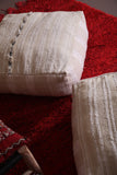 Two flatwoven berber moroccan handmade rug poufs