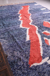 Hand knotted Moroccan blue and red rug 11.7 FT X 14.4 FT