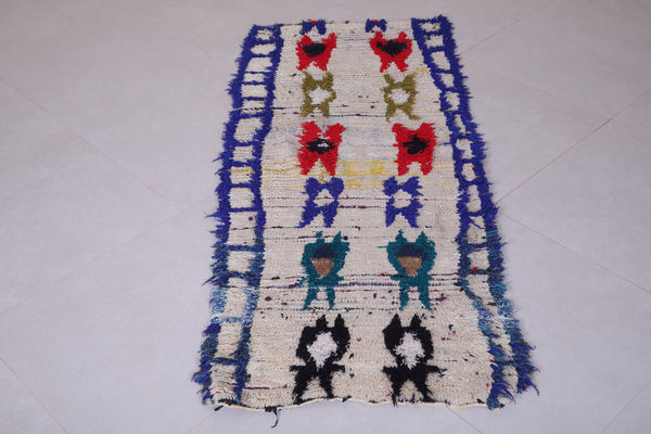 Handmade berber Moroccan runner rug | 2.4 FT x 5.7 FT | Unique colorful design