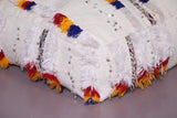 Two berber moroccan handwoven kilim rug poufs