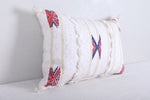 Vintage handmade moroccan kilim pillow 12.5 INCHES X 19.6 INCHES