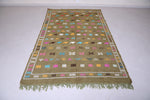 Moroccan colorful handwoven kilim 5.6 FT X 9 FT