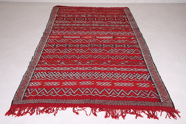 Zemmour Kilim Rug 5.4 x 9.9 FT – Authentic Moroccan Handwoven Wool Carpet