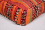 Red handmade moroccan berber rug pouf