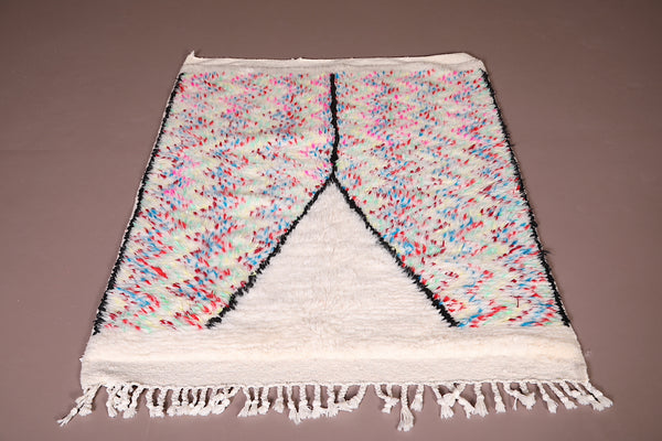 Vibrant Moroccan rug – 3.2 FT x 4.5 FT | Handwoven geometric area rug