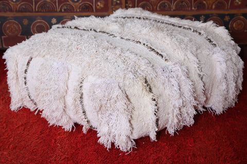 Moroccan berber handwoven kilim pouf