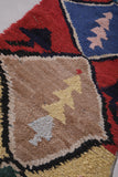 Colorful berber handmade Moroccan rug - 2.7 FT X 6.1 FT