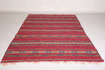 Large flat handwoven berber carpet 5.9 FT X 10.2 FT